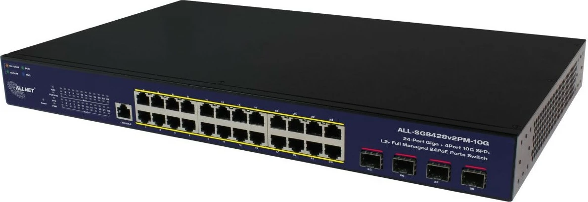 Switch ALLNET ALL-SG8428v2FPM-10G, 24+4 porte, PoE, 10G, i zi