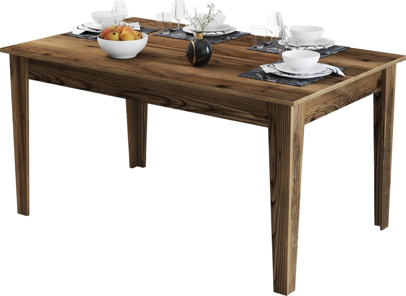 Tavolinë ngrënie standard, ngjyrë arre, FH9507.04, me hapësirë ruajtjeje, 145x88x75H cm