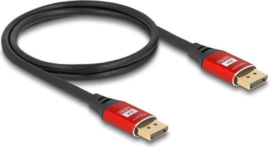 Kabllo DisplayPort DeLOCK 1.4, 5 m, 8K@60Hz, 32.4 Gbps, kuqe/zezë
