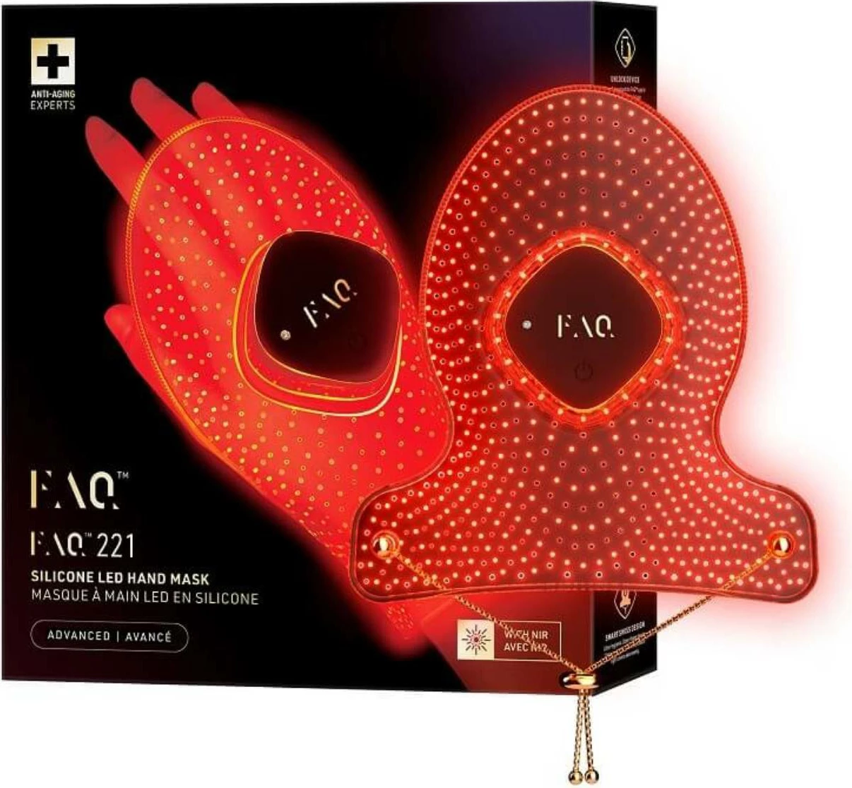 Maskë LED anti-aging për duar FAQ 221, 8 valëgjatësi, 623 pika LED, e rikarikueshme USB, pa kabllo, me aplikacion