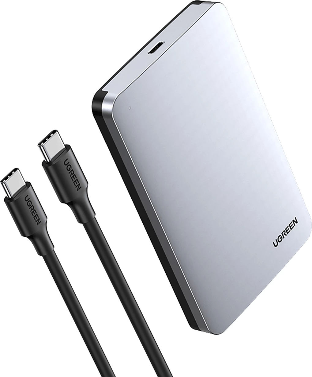 Kasë Ugreen CM300 70499 për hard disk 2.5" SATA 3.0, USB-C, 0.5m kabllo, Argjendtë
