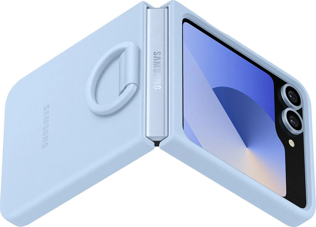 Mbështjellës Samsung Galaxy Z Flip6 silikon me unazë, blue