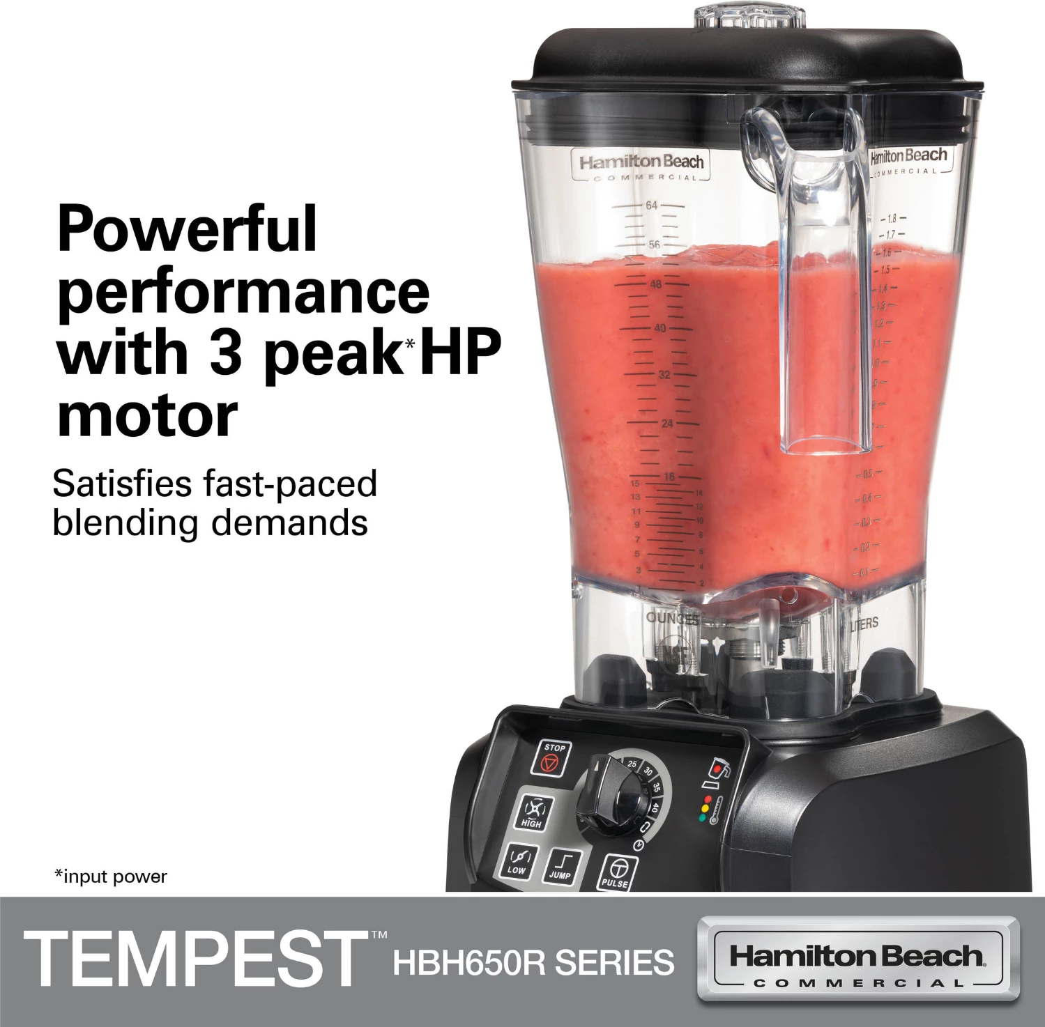 Blender profesional, Hamilton Beach Commercial, Tempest HBH650R-CE, 1.8 L, 3 HP