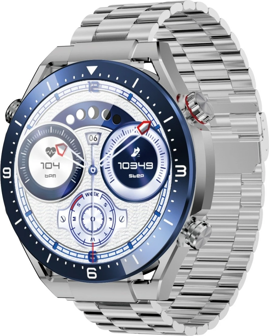 Smartwatch EcoWatch EW01 SL, 1.5", Bluetooth, 400 mAh, Argjend