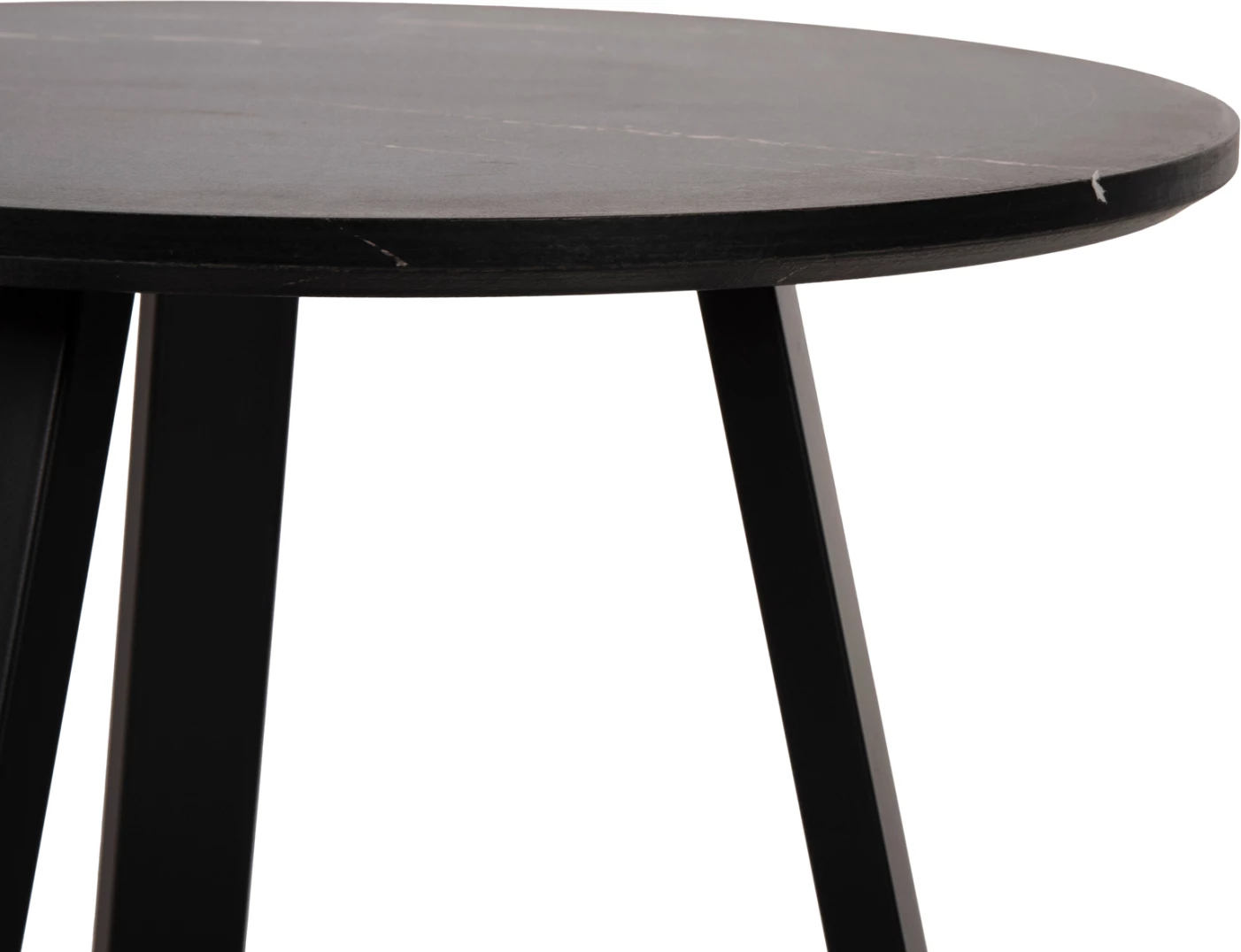 Sipërfaqe tavoline anësore FH9587.01 MDF mermer i zi-bazë metalike e zezë Φ45x55Hcm
