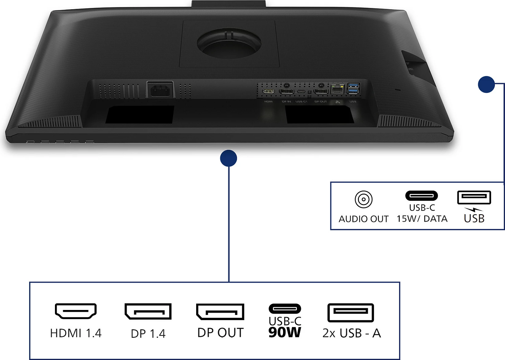 Monitor Philips 24B2U3301H/00, 24" Full HD IPS, 120Hz, USB-C Docking, Webcam 5MP, i zi