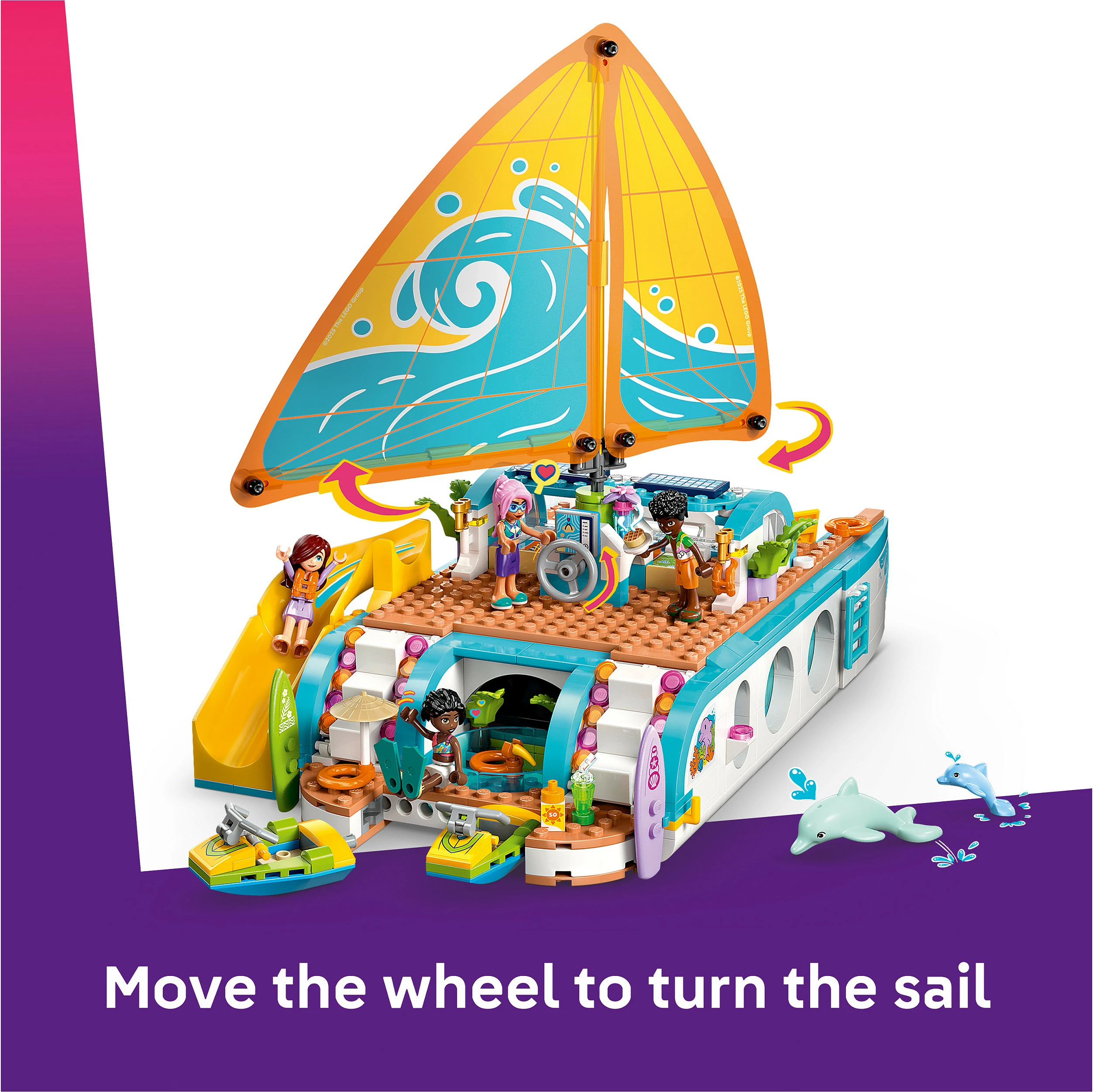 Set ndërtimi LEGO Friends 42664 Travel Boat Adventure, 685 pjesë, 8+, shumëngjyrësh
