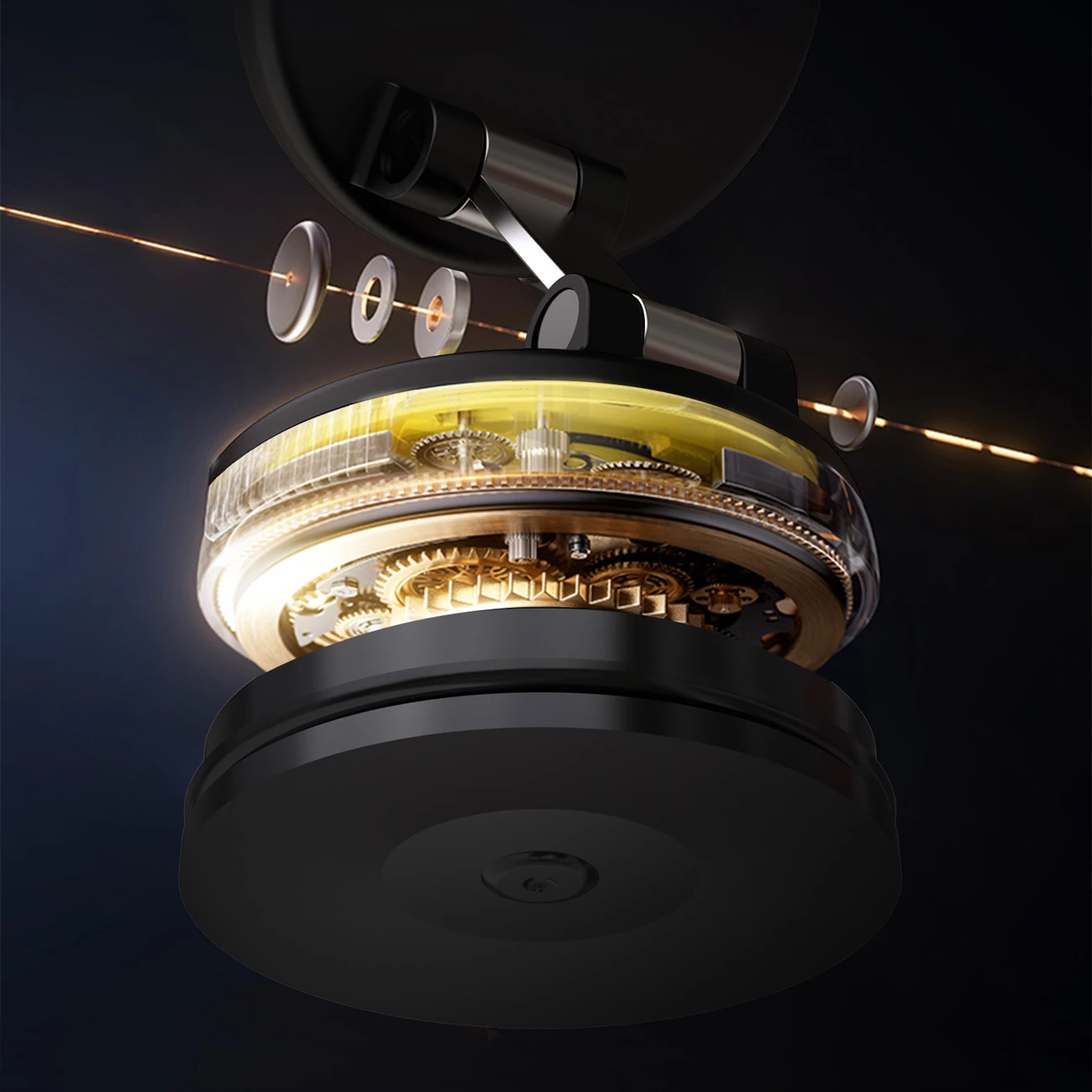 Mbajtës telefoni për veturë Dudao F24PRO, magnetik MagSafe, gotë thithëse për xham/tablolinë, i rregullueshëm 360°, i zi