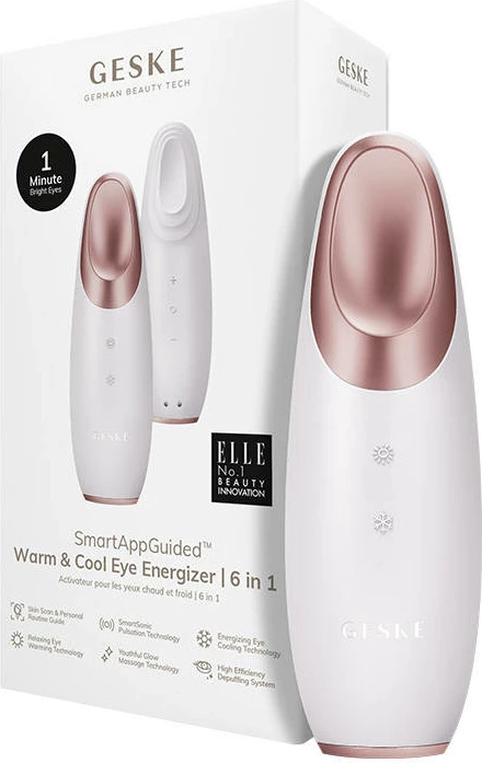 Masazhator sysh Geske Warm & Cool Eye Energizer 6in1 me aplikacion, Starlight