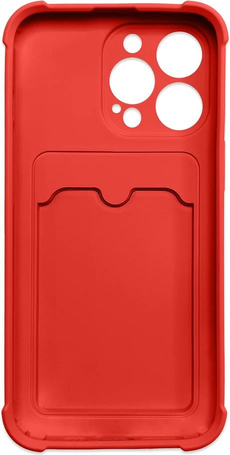 Mbështjellës Hurtel për iPhone 11 Pro Max, silikon, xhep për kartela, i kuq