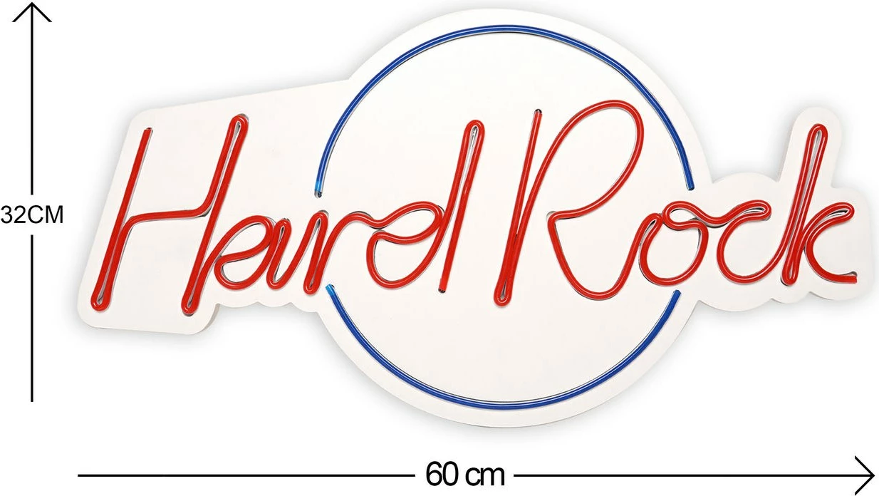 Dritë dekorative murale LED, plastikë, Hard Rock, ngjyrë kaltër dhe e kuqe