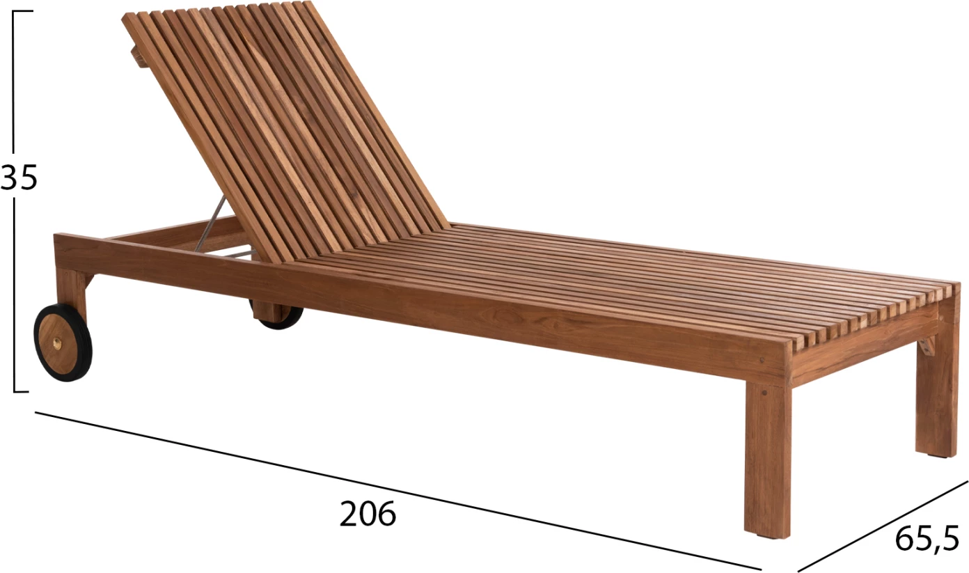 Shezlong LAGERTHA FH5963.11 dru teak ngjyrë natyrale 200x65x102H cm