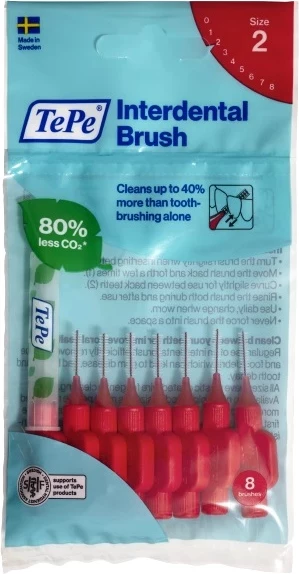 Furça ndërdhëmbore TePe Original 0.5mm kuqe 8 copë