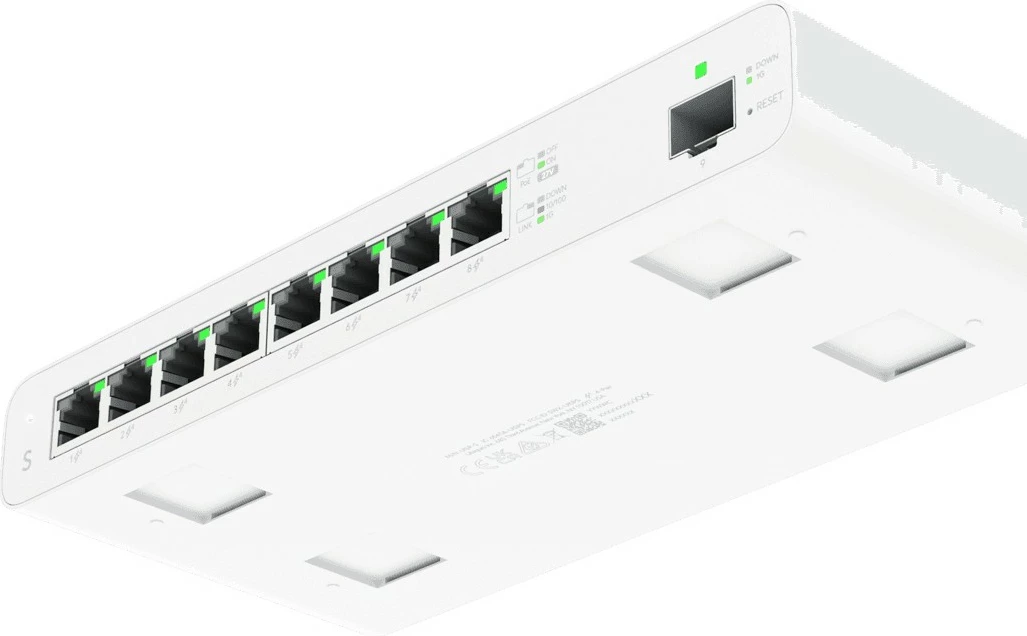 Switch Ubiquiti UISP-S PoE, 8 porta, Gigabit, e bardhë