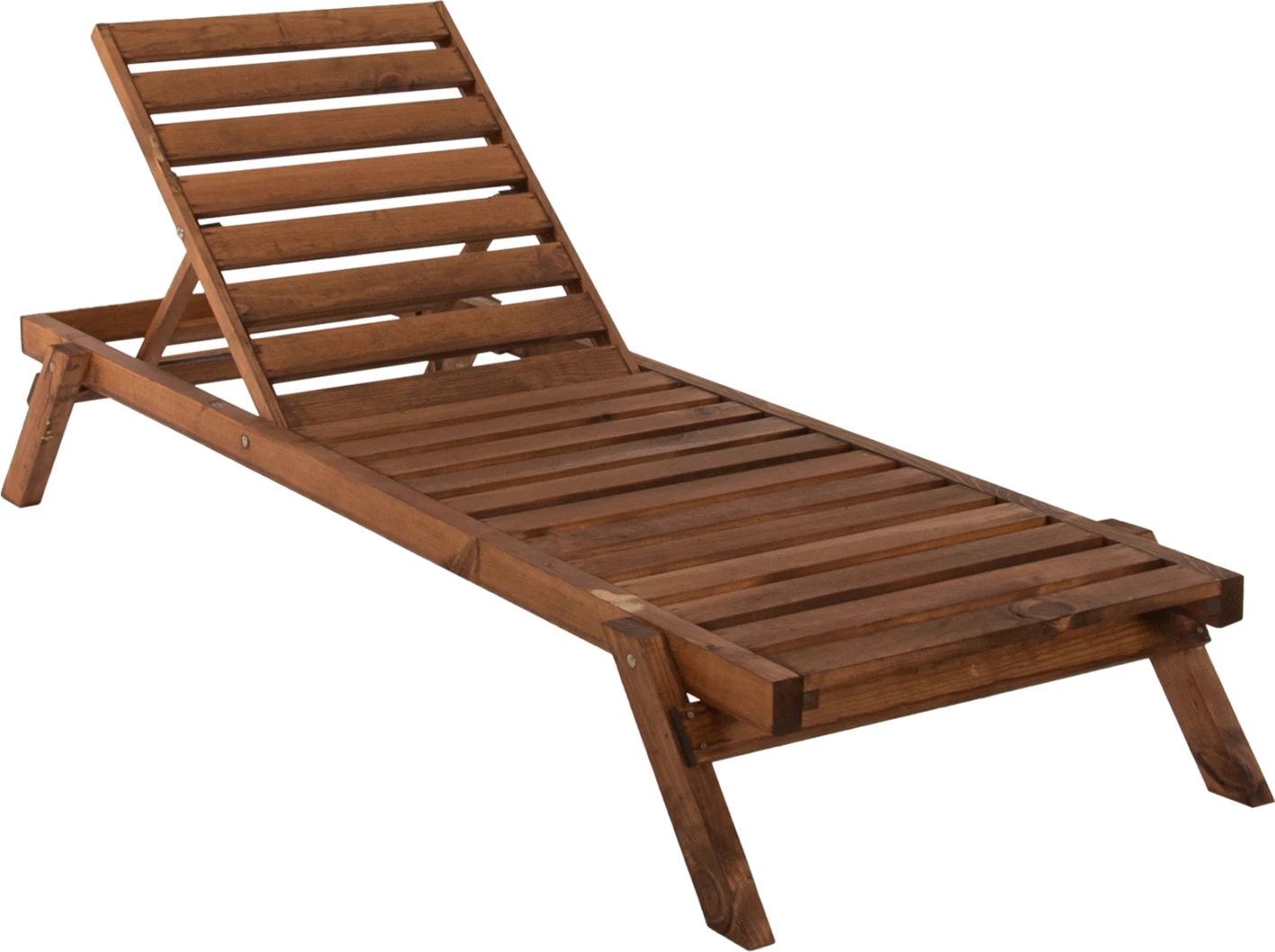 Shezlong profesional, dru bredhi, ngjyrë arre, FH11431.01, 72x196x29-84H cm