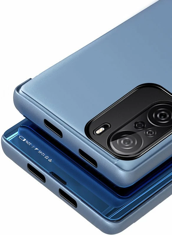 Mbështjellës Hurtel Clear View Case për Xiaomi Redmi K40 Pro+, K40 Pro, K40, Poco F3, kaltër