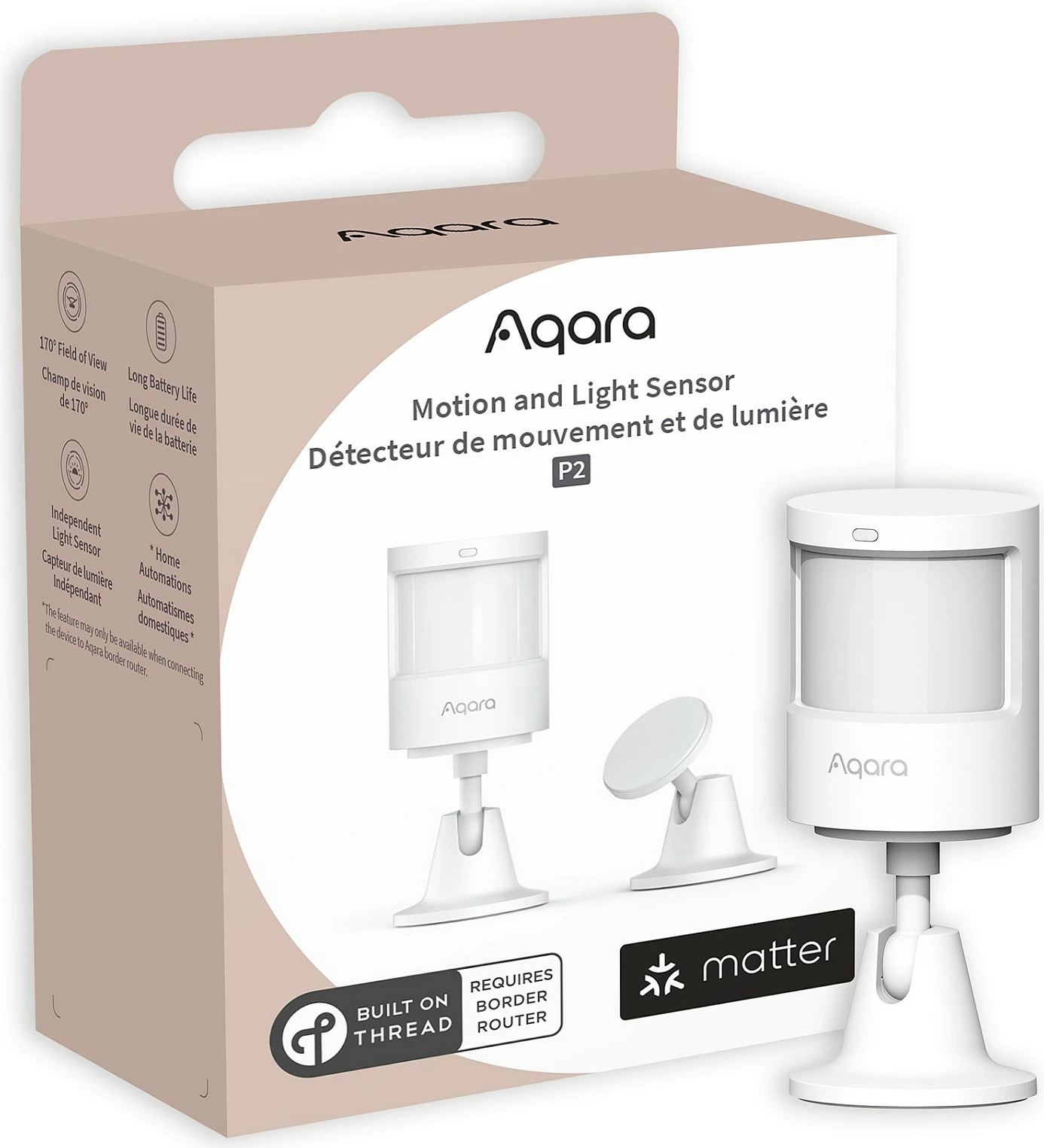 Sensor lëvizjeje dhe drite Aqara P2, Matter/Thread, i brendshëm, i bardhë