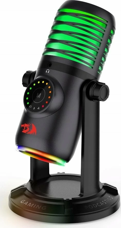 Mikrofon kondensator Redragon GM306 Stellaris, 4 mode (stereo/omni/kardioid/bidirectional), 192 kHz 16/24-bit, 3.5 mm, RGB, i zi