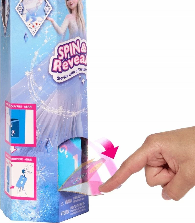 Kukull Disney Frozen Spin & Reveal Elsa HTG25, set interaktiv me surpriza e aksesorë, shumëngjyrëshe