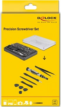 Set kaçavidash precize DeLOCK 64168, 108 bita, me kuti, transparent/zi