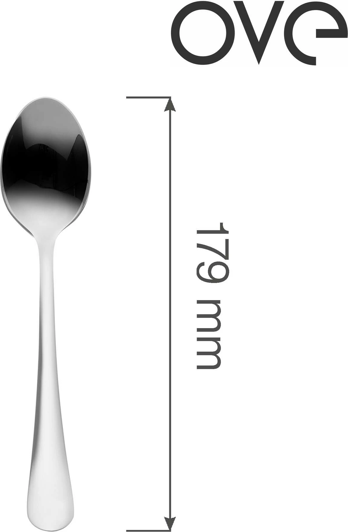 Lugë deserti OVE Navarino 179 mm, inox 18/10, set 12 copë, argjendtë