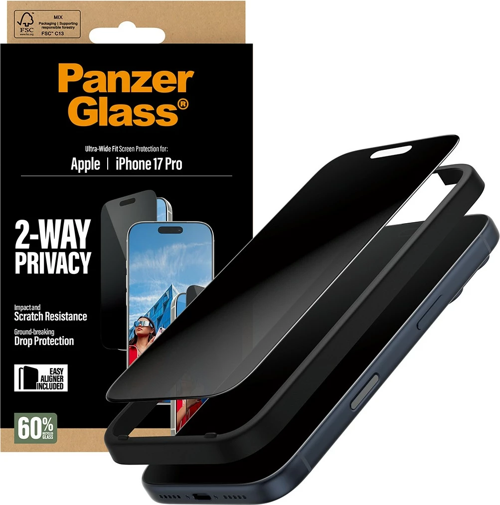 Mbrojtës ekrani PanzerGlass 2-Way Privacy për iPhone 17 Pro/UWF