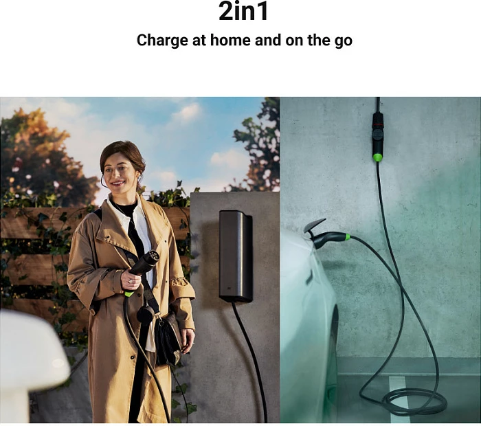 Stacion karikimi EV Green Cell Habu, 7 m, 2-në-1, 11 kW, i zi
