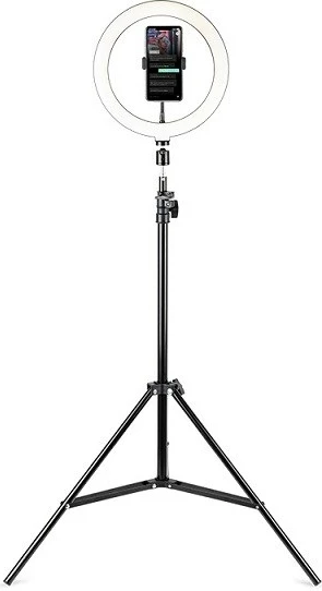 Tripod Havit ST7012 Pro me unazë drite, Metal, 210 mm, E zezë