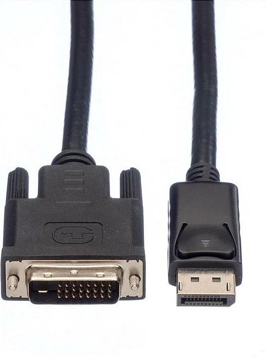Kabllo DisplayPort në DVI-D ROLINE DP-DVI LSZH 1.5m Dual Link, e zezë