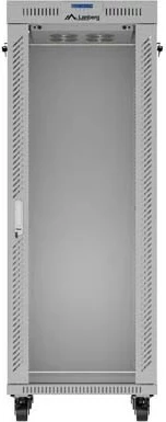 Kabinet rack LANBERG 19" 32U 600x800, derë e xhamtë, stojë, gri