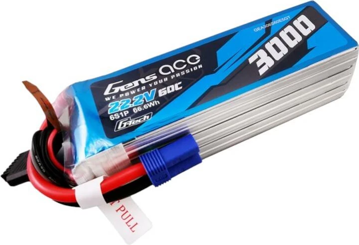 Bateri LiPo Gens ace G-Tech 3000mAh 22.2V 60C 6S1P me prizë EC5