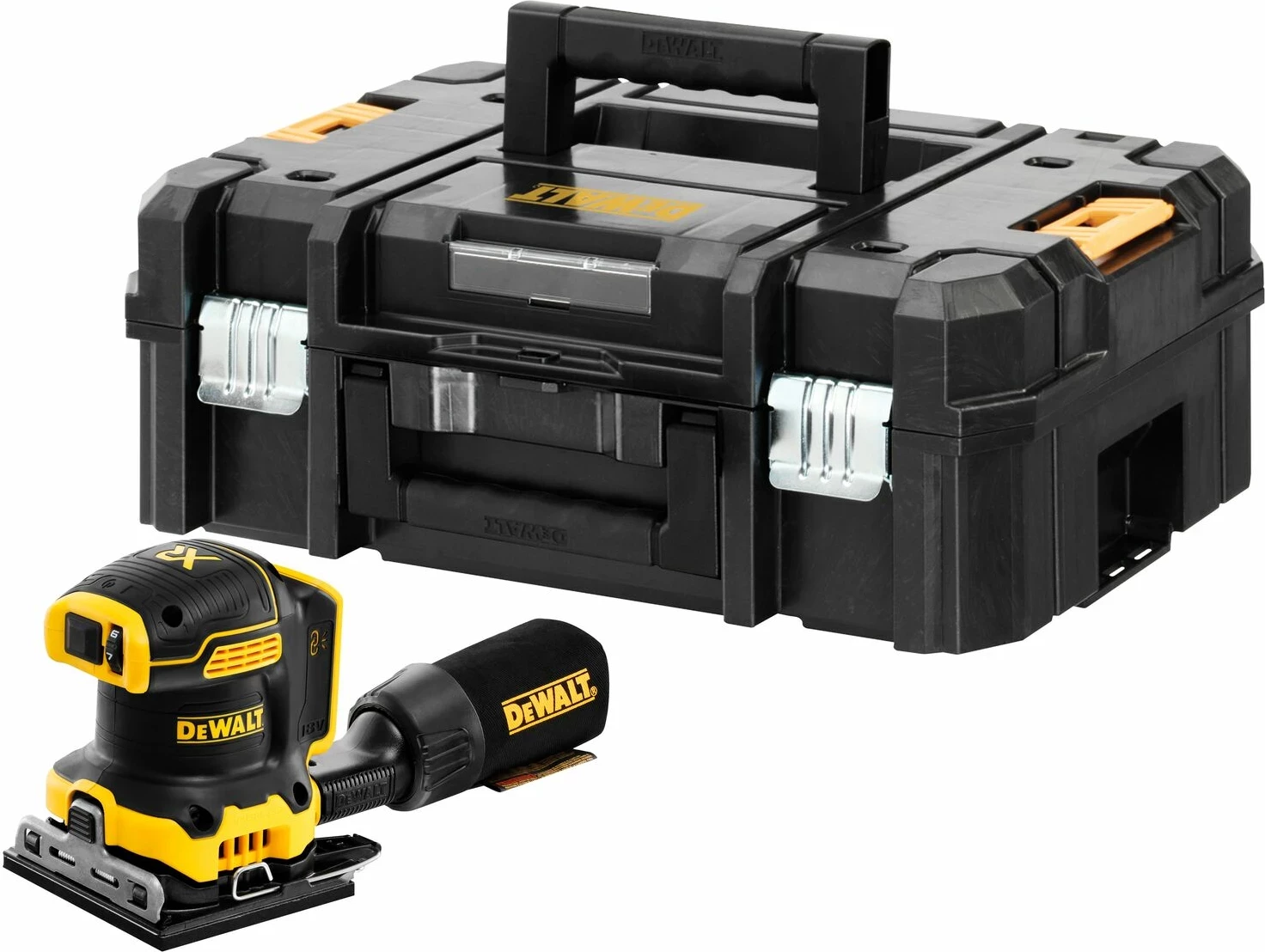 Shlajfer orbital 1/4 fletë DeWalt DCW200NT 18V XR brushless, T-STAK