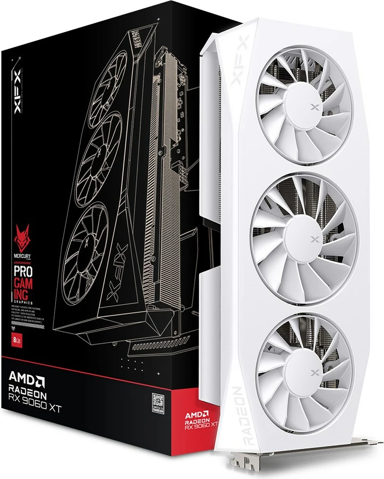 Kartelë grafike XFX Mercury RX 9060XT OC Gaming, 16 GB, e bardhë