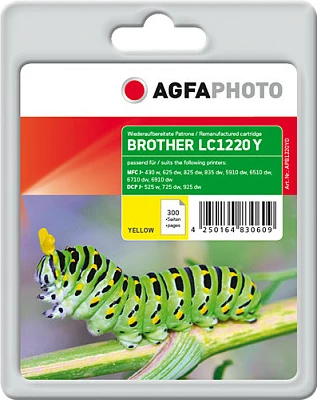 Kartutë boje AgfaPhoto APB1220YD / LC1220Y, për Brother, 7 ml, Yellow