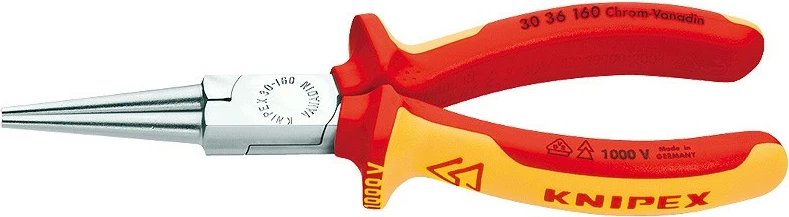 Knipex kapëse hundë-gjilpërë, 160mm, çelik, kuqe/verdhe