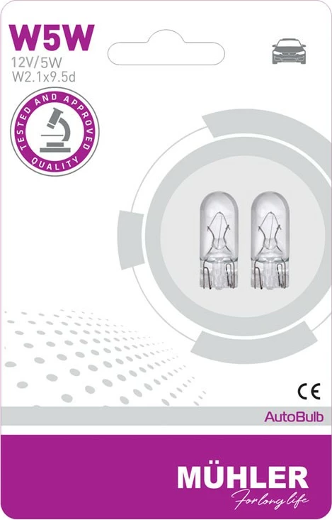 Lampa 12v 5w W2.1x9.5d Pa Fasung Blister Muhler