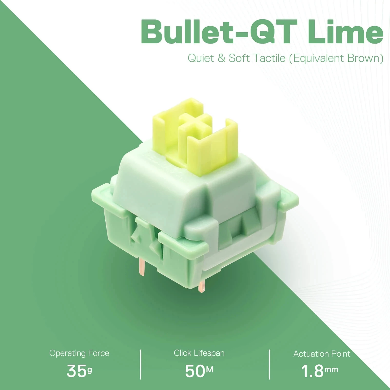 Switch mekanik Redragon Bullet-QT A-113, 24 copë, Lime