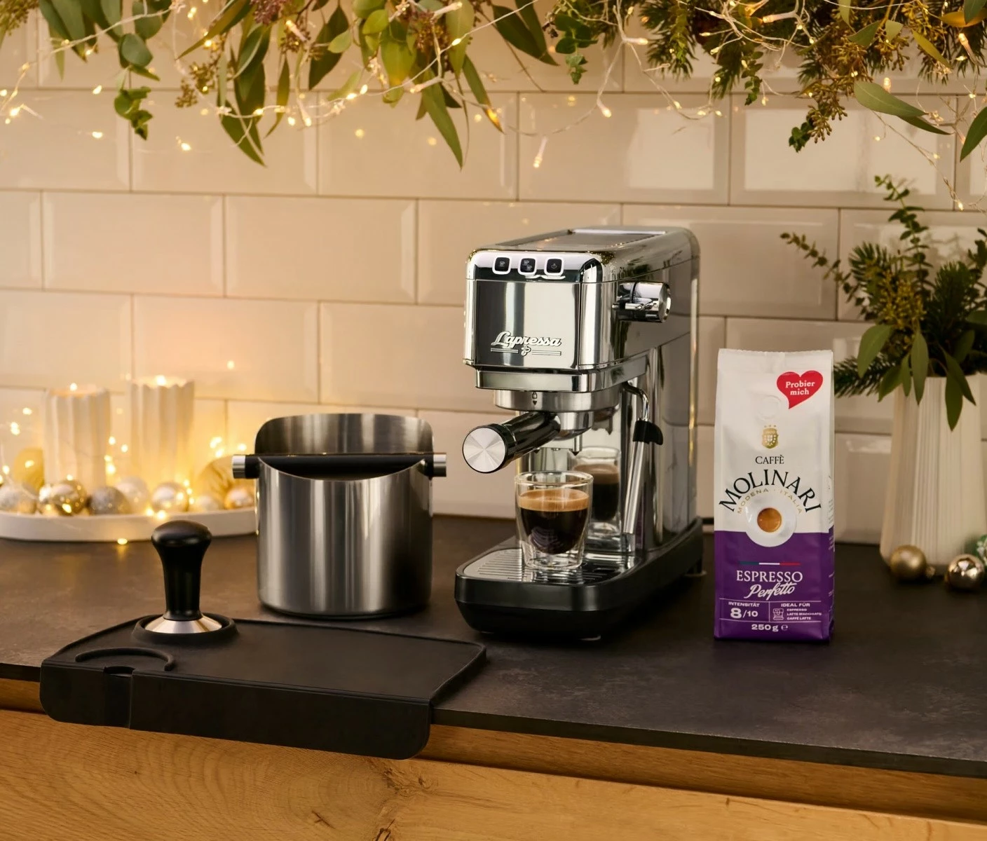 Aparat espresso me levë Tchibo Lapressa 1300 W 15 bar 0.98 L (MPN 624549), çelik