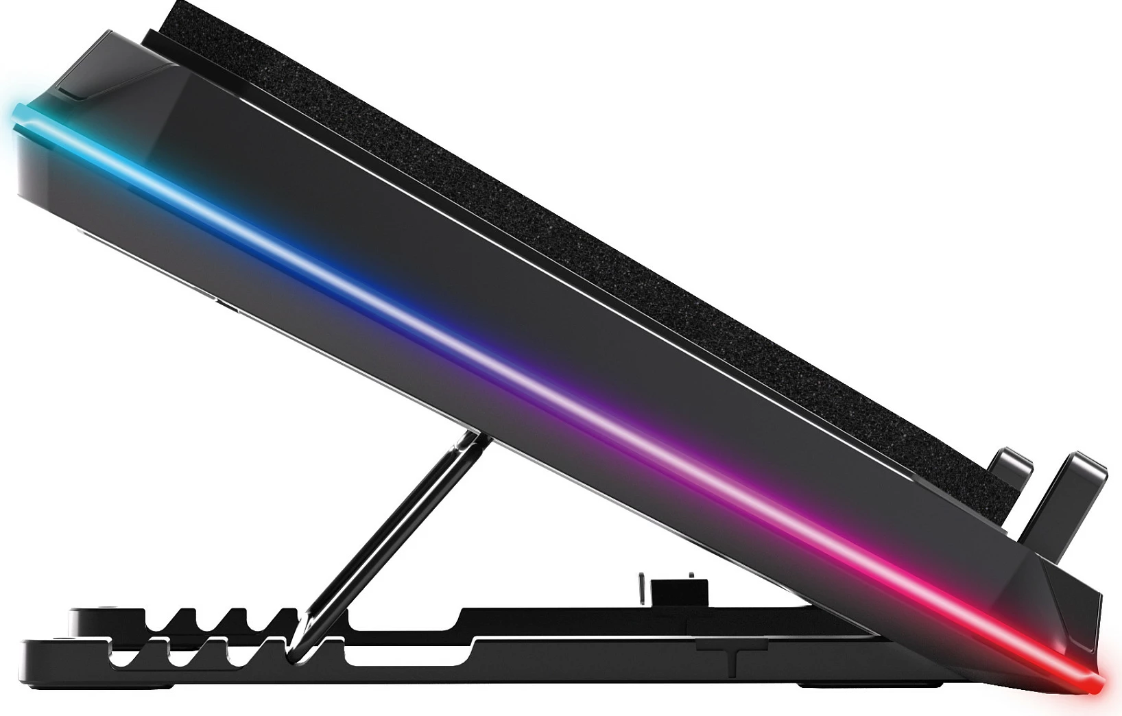 Kuler për laptop Conceptronic, USB-C, RGB, me mbajtëse telefoni, 12V