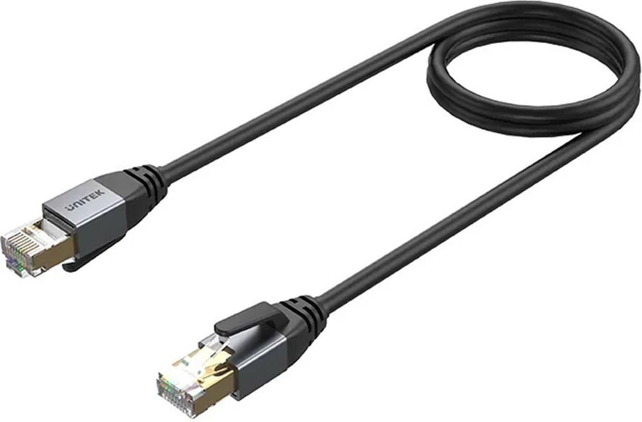 Kabëll Ethernet Unitek RJ-45 LAN, patchcord cat.8, 10m, zi-gri