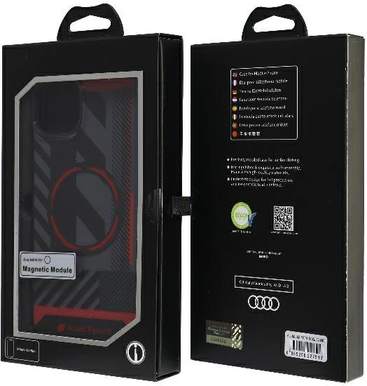 Mbështjellës Audi IML Sport MagSafe për iPhone 15/14 Plus 6.7", i zi