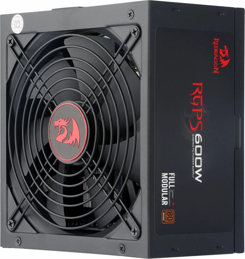 Furnizues rryme për PC Redragon GC-PS003 600W full modular 80 Plus Bronze, i zi