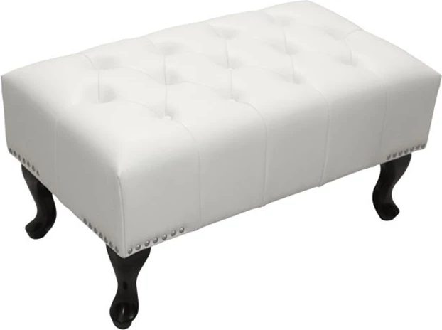 Stol për piano Chesterfield EMMA FH226.02 PU, ngjyrë bardhë, këmbë të zeza, 80x44x39 cm