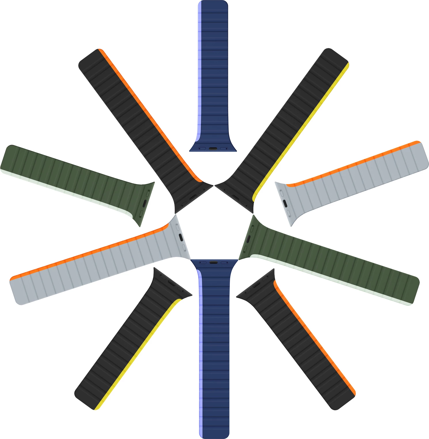 Rrip magnetik për Apple Watch Dux Ducis LD Version, 41/40/38mm, gri-portokalli