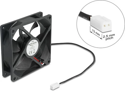 Ventilator kasë DeLOCK 67291, 92mm, 5V, 2400RPM, 2-pin, i zi