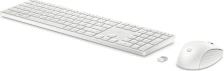Set tastier dhe maus HP 650 - Wireless, 2.4GHz, e bardhe