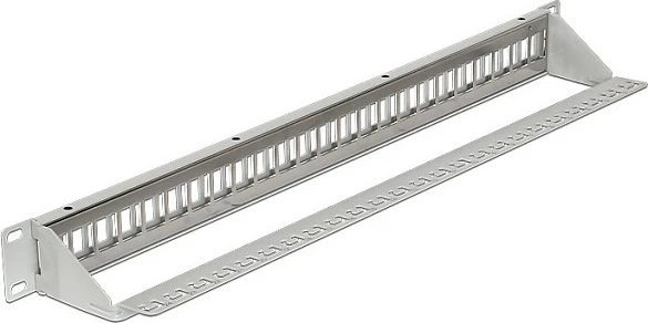 Patch panel DeLOCK 43302, 24 porta Keystone, 1U 19", gri