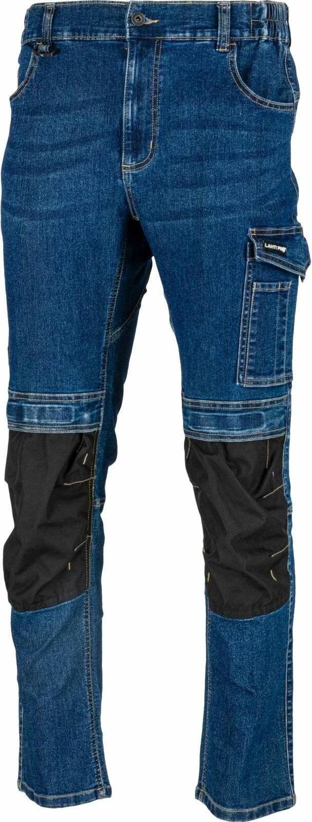 Pantallona xhins pune Lahti Pro L40550, slim fit stretch 280 g, madhësia M, të përforcuara, blu e errët