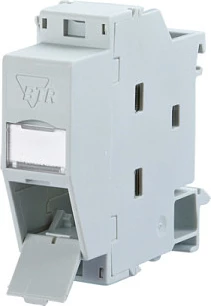 Njësi terminimi DIN TH35 METZ CONNECT REGplus, për module Cat5e/Cat6/Cat6a, gri