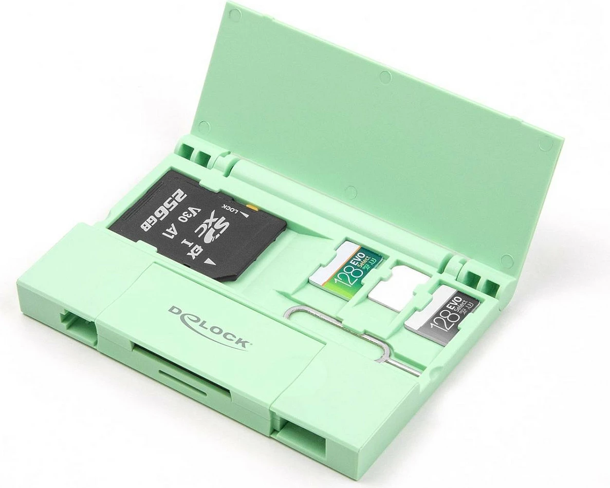 Kartëlexues DeLOCK 91015, USB-A/USB-C, SD/MicroSD/MMC, 5 Gbit/s, mint